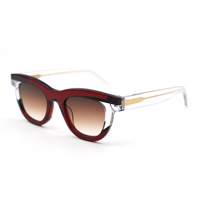 Vintage Multicolor Square Sunglasses with Gray Acetate Frame and TAC Lenses Comfortable UV400 Optical Light Weight Shades