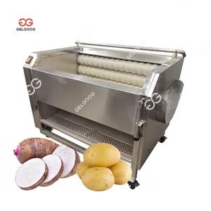 220V High Quality Commercial Potato Washing And Taro Spiral Peeling Washer Roller Brush Rotation Vegetable Cleaner