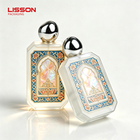 Emballage personnalisé de flacon de parfum carré en verre avec vaporisateur, impression 3D, flacon de parfum vide de luxe
