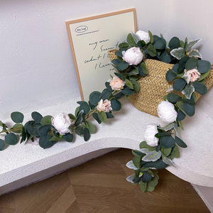 Plante artificielle de pivoine et d'eucalyptus verte 180 cm, fleur en soie pour décoration intérieure, mariage et maison - Product Image 4