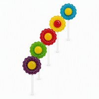 Sucette dure halal à motif tournesol mignon, design pétale multicolore, pour les enfants, collation sucrée quotidienne en bouteille