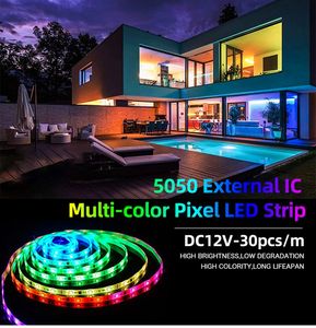 Dải Đèn Neon Pixel Chống Nước Smd 5050 12V Màu Mơ Ước Giá Nhà Máy Dải Đèn <span class=keywords><strong>Led</strong></span> RGBIC Thông Minh Địa Chỉ Ws2811 - Product Image 4