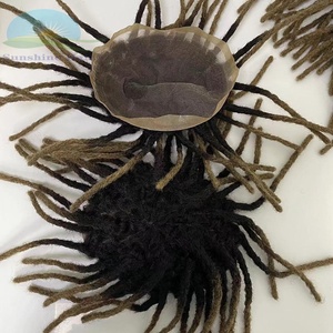 Yonna — système de cheveux dreadlocks pour hommes, chaussures afro crépues bouclées, complètes, faites à la main, ombrées 1b/27, 100% - Product Image 1