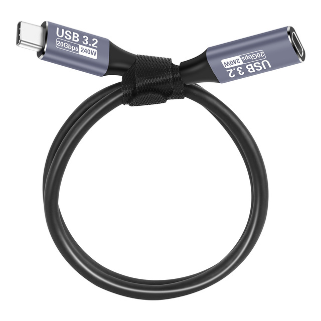 PD 240W USB 3.2 Gen 2 USB-C Male to Female Extension Cable Fast Charging 20Gbps Data Cord PVC for iPhone for MacBook iPad