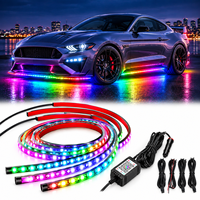 Kit d'éclairage d'ambiance extérieur pour voiture, bande lumineuse LED RGB Magic Color pour châssis, synchronisation musicale via application, télécommande