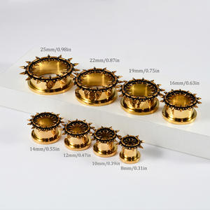 Túneles de Acero Inoxidable con Tornillo, Expansores de Oreja con Múltiples Púas, Estilo Punk, Joyería para Piercing - Product Image 2