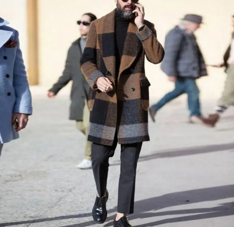 2022 Autumn Winter Long Coat Jacket For Men Street Casual Outwear Slim Fit Coat Blazer 1 Piece