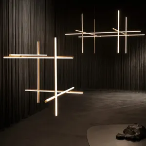 Wholesale Italy Designer Decoration Suspended Pendant Lamp For Hotel/Living Room Modern Linear LED Chandelier Light