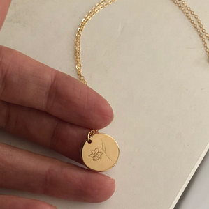 Pendentif de naissance minimaliste pour femmes, bijoux fantaisie, avec chaîne ajustable, breloque pour fleur de mois - Product Image 5