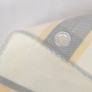 Shengde Tarpaulin 3x4 To 10x12 Silver Copper Stripes <b>Waterproof</b> Sunproof Antiaging Outdoor Covering - Product Image 2