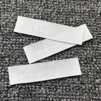 Étiquette tissée personnalisée en rouleau avec support adhésif, thermocollante, en coton, satin, damassé, haute densité, pour étiquettes de col, écologique, logo de marque thermofusible