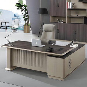 Bureau de direction moderne de luxe en L avec tiroirs, poste de travail pour PDG, ensemble de mobilier de bureau de direction, vente en gros - Product Image 3