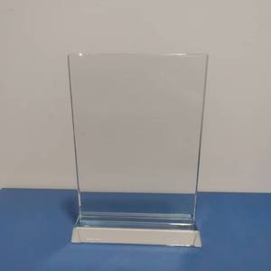 High Grade Cheap Rectangle Blank Custom Logo Engraved Glass Crystal Awards Wholesale Glass Trophy