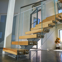 Fixations de garde-corps en verre sans cadre en acier inoxydable 304/316 réglables pour montage au sol, pour escalier extérieur moderne, protection UV