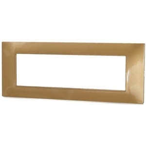 Gold Colored Technopolymer <b>Plate</b> 7 Slot Compatible With Vimar Plana <b>Switches</b> - Product Image 2