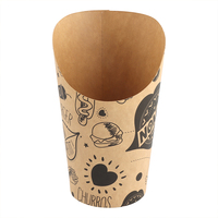 Gobelet en papier incliné jetable de qualité alimentaire, personnalisable avec logo, en kraft, pour frites, poulet frit, gaufres et autres aliments