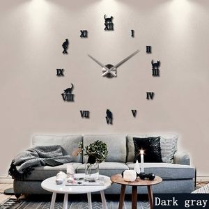 Creative Cat <b>Wall</b> <b>Clock</b> 3D Frameless Digital <b>Clock</b> DIY <b>Wall</b> Stickers Mute <b>Clock</b> for Home Office Pet Store <b>Decoration</b> - Product Image 6