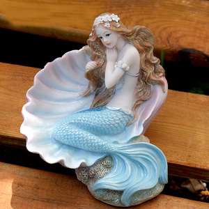 Bức Tượng Nàng Tiên Cá Đuôi Xanh Dương Bán Chạy, Tượng Công Chúa Nàng Tiên Cá Bằng Nhựa <span class=keywords><strong>Resin</strong></span> Tuyệt Đẹp Trang Trí Biển Tưởng Tượng - Product Image 3