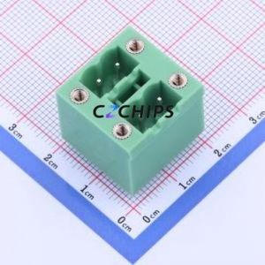 KF2EDGKVHM-5.08-2*2P Plug-in Terminal Block Through hole,P=5.08mm Board-to-Board / Socket - Closed Screw Fixing 2x2P 5.08mm - Product Image 1