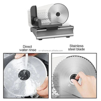 Trancheuse à viande électrique silencieuse 130W, lame en acier inoxydable 190mm, épaisseur réglable 1-15mm, haute productivité, pour restaurant et usage domestique