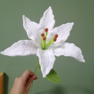 Bouquet de fleurs au crochet en coton fait main, vente en gros <span class=keywords><strong>pour</strong></span> la Fête des Mères, la Saint-Valentin et Pâques - Product Image 2