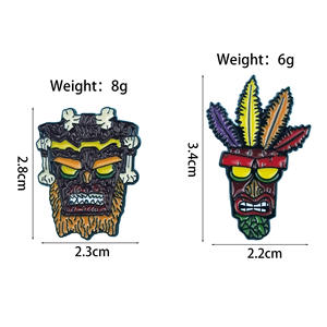 创意原始部落野蛮面具胸针卡通装饰珐琅翻领别针 - Product Image 5