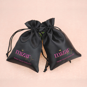 Custom logo Printed Silk Hair Packaging Wig Bag Luxury Satin Drawstring Dust Bag Pouch for Small Gift Bags with <b>Strings</b> - Product Image 4