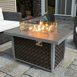 Cheminée électronique extérieure moderne en acier avec télécommande, dessus rectangulaire en carrelage <span class=keywords><strong>pour</strong></span> salon et appartement - Product Image 1