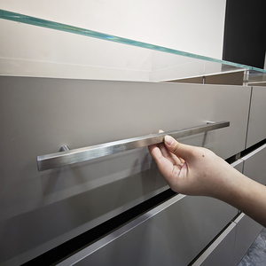 Lemari laci persegi besi tahan karat T Bar lemari pakaian Panjang kabinet pintu tarik furnitur pegangan dapur - Product Image 2