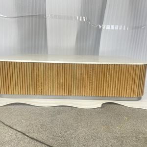 Table à manger au design moderne, table centrale en bois massif, table à manger rectangulaire - Product Image 2