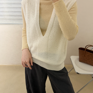 Gilet coréen personnalisé pour femmes, col en V, tricoté, <span class=keywords><strong>pull</strong></span> torsadé à câble, <span class=keywords><strong>pull</strong></span> sans manches, gilet, haut en laine pour l'automne et l'hiver - Product Image 2