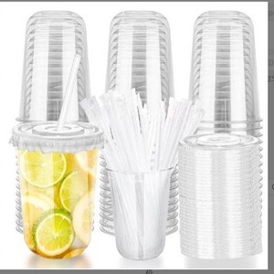 Lebensmittelechte BPA-freie U-förmige Transparente PET-Kaltgetränkebecher für Kaffee und Milchtee mit Individuellem Logo 360-1000ml Fassungsvermögen - Product Image 5