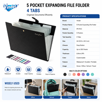 Organizador de Documentos para Oficina o Escuela, Carpeta de Plástico con Bolsillos, Personalizable con Logotipo, Archivador Expandible A4 con 5 Bolsillos, Producto Práctico para Archivar