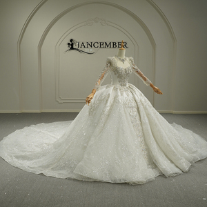 Vestido de Novia de Manga Larga con Lentejuelas y Cuentas Gt26005, Vestido de Novia Personalizado, Vestido de Baile Brillante, Vestido de Novia Jancember - Product Image 2
