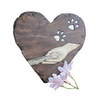 Pierre commémorative pour animaux de compagnie en résine texturée rose avec empreinte de patte, marqueur de sépulture, plaque commémorative de jardin