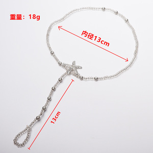 คริสตัลไรน์สโตนสตาร์สร้อยข้อเท้าชุบเงินสไตล์โบฮีเมียเครื่องประดับชายหาดฤดูร้อนของผู้หญิง - Product Image 6