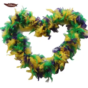 Boa en plumes artificielles, 20/45 grammes, 2 m, couleur verte, jaune, violette, pour décor d'halloween