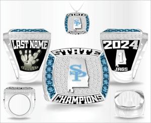 Anillo de Campeón Tradicional Modelo Sidan 669 Personalizado, Chapado en Oro Rosa, Diseño de Corazón con Engaste de Garras, Creado en Laboratorio - Product Image 1