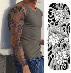 Lifelike Lion Full Arm Face <b>Tattoo</b> Stickers Semi Permanent Eco Friendly PET Film Waterproof 15 Days - Product Image 1
