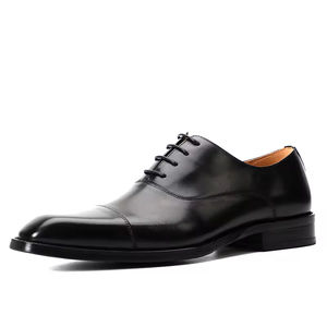 Chaussures habillées en cuir véritable faites à la main pour hommes - Oxfords anti-rayures, doublure respirante pour un confort tout au long de la journée - Product Image 4