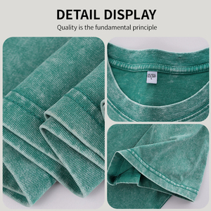 Camiseta de Alta Calidad, Estilo Vintage, Tejido Grueso, 100% Algodón, Talla Grande, Streetwear, Logotipo Personalizado, para Hombre, Venta al Por Mayor - Product Image 5