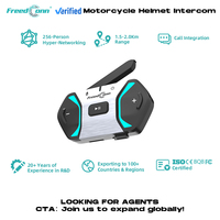 FreedConn Free + Mesh V2.0 supporto 256 i piloti on-line allo stesso tempo 2000m gamma intercom auricolare Bluetooth citofono moto