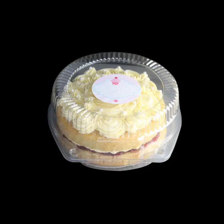 Boîte à gâteau ronde en plastique PET dôme pour emballage de gâteau alimentaire dessert plateau à pâtisserie récipient à gâteau pour boulangerie
