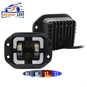 Projecteur de 4.5 pouces, lampe de travail à LED, feux de croisement et de route, feux de jour, tout-terrain, 4x4, ATV, LED, dosettes de conduite, antibrouillard