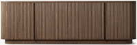 Meuble de salon luxueux et élégant, cadre en bois massif séché au four, console multimédia à 4 portes