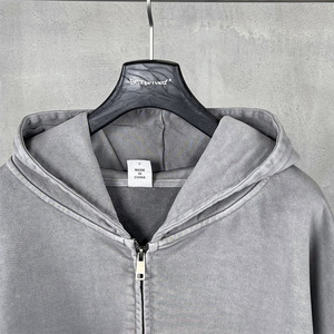 Nuova Felpa con Zip Vintage da <span class=keywords><strong>Uomo</strong></span>, Logo Personalizzabile, Pronta per la Vendita all'Ingrosso, <span class=keywords><strong>Abbigliamento</strong></span> Streetwear Maschile - Product Image 6