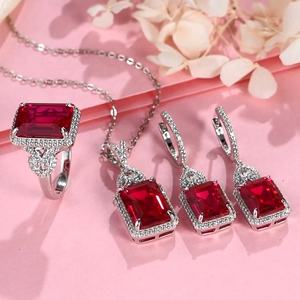 <span class=keywords><strong>Orecchini</strong></span> a Perno alla Moda in Argento Sterling 925, Gioielli Artigianali con Pietra di <span class=keywords><strong>Rubino</strong></span>, <span class=keywords><strong>Orecchini</strong></span> <span class=keywords><strong>Pendenti</strong></span> per Donne - Product Image 2