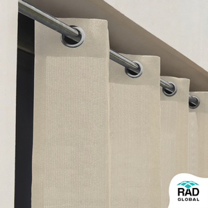2in1 Waterproof Outdoor <b>Curtain</b> 260 GSM Ivory Glow with Dual Layer Weather Resistant Fabric for Elegant Patio Privacy - Product Image 2