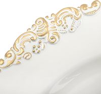 Tabletop Decor 13 "Dinner White Plastic Runde Vintage Ladesc halen mit Goldrand für Catering Hochzeit