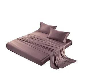 Derived Rayon Bed Sheet Set Grape Hotel Quality Silky Soft 100% Bamboo Bedspread & Coverlet Sets Support Custom Size 200 Sets 80